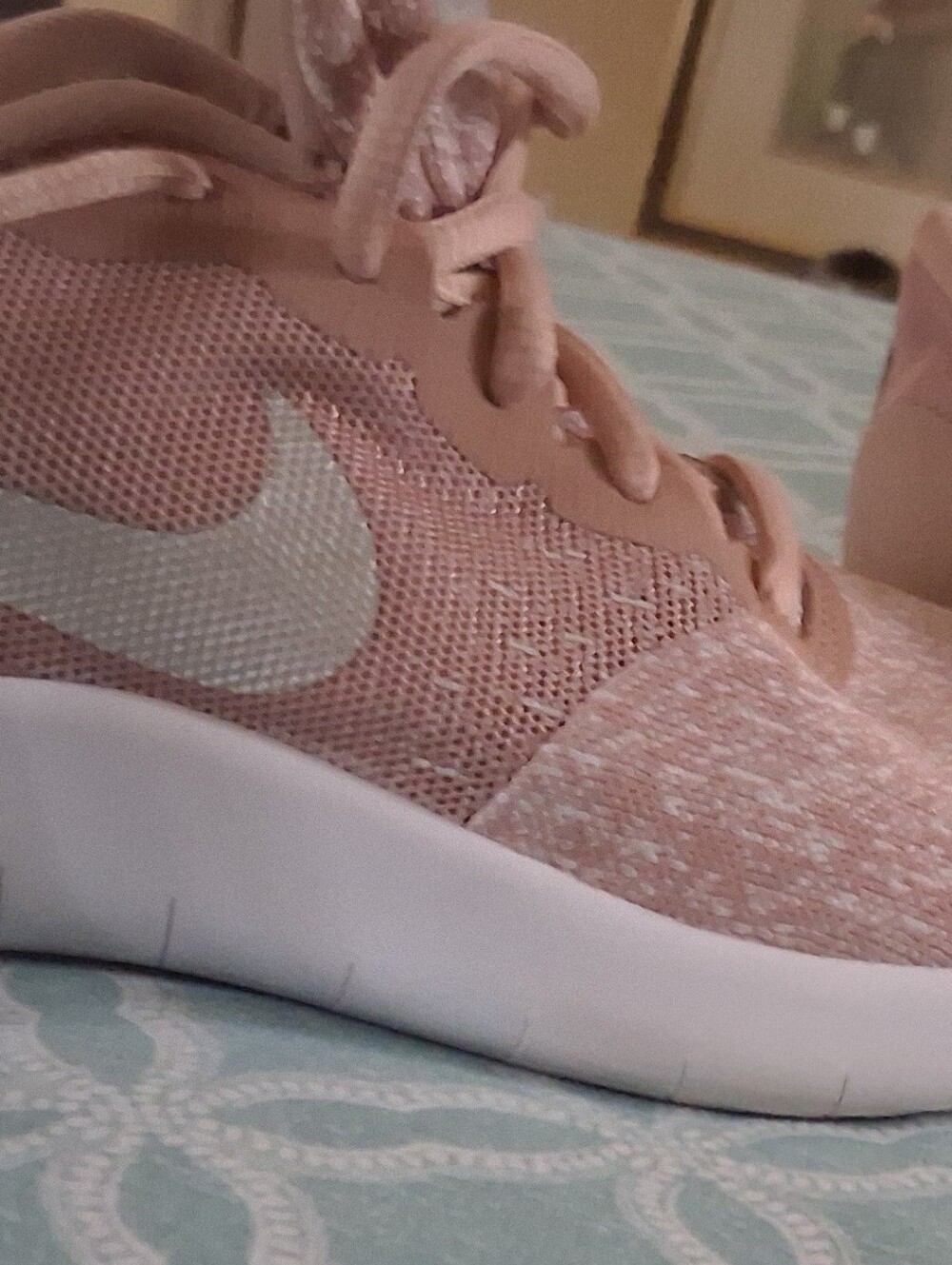 Nike Women Light Pink Mesh Running Sneakers Size 7 908995-002